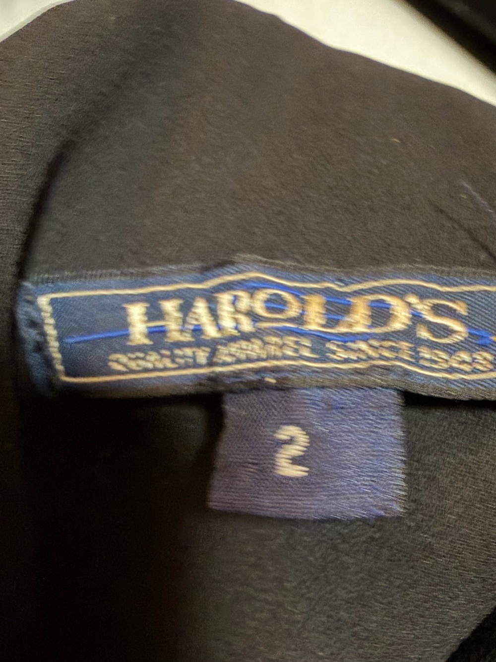 Vintage Harold’s Black Sleeveless Fold-Over Collar Mini Dress.  True NYC! - Picture 3 of 3